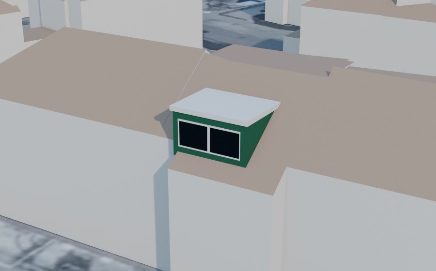 3D model of the home with the new dormer